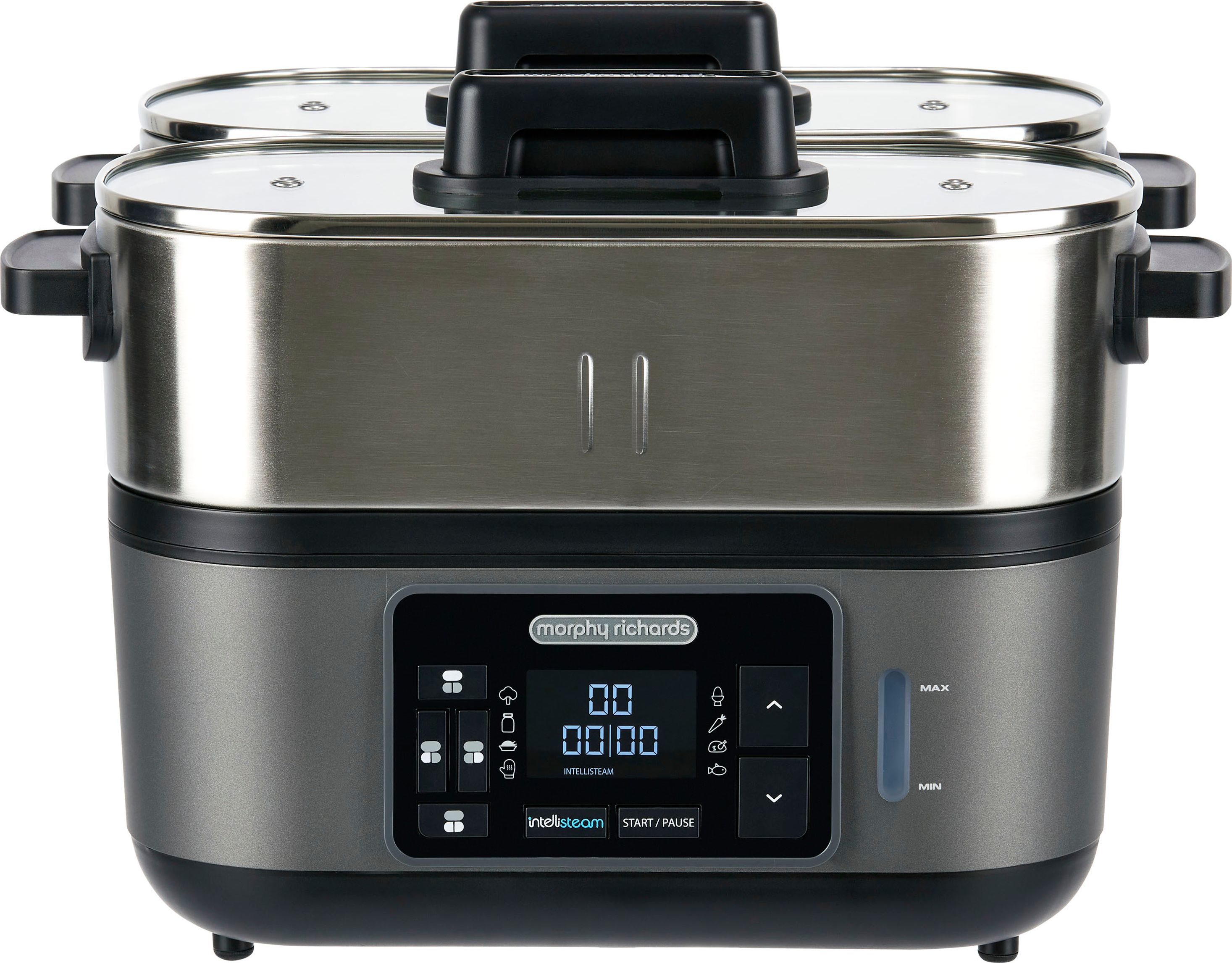 Morphy Richards Intellisteam Steamer - 2 Basket - Stainless Steel